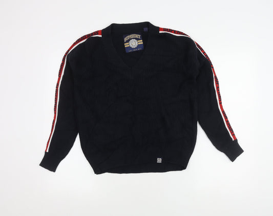 Superdry Women's Black V-Neck Pullover Jumper Size 16