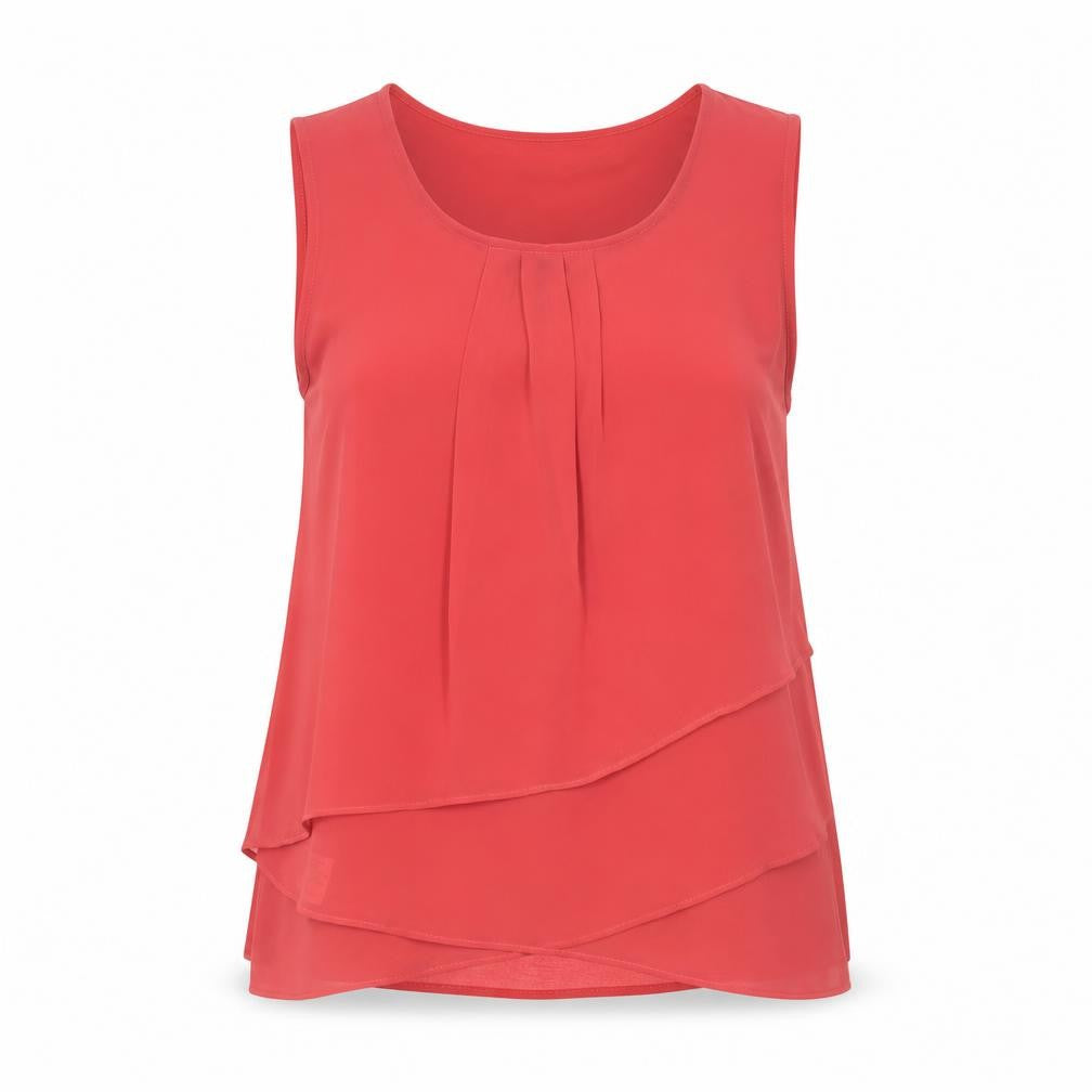 Womens UK Size 12 Laura Ashley Red Polyester Blend Blouse