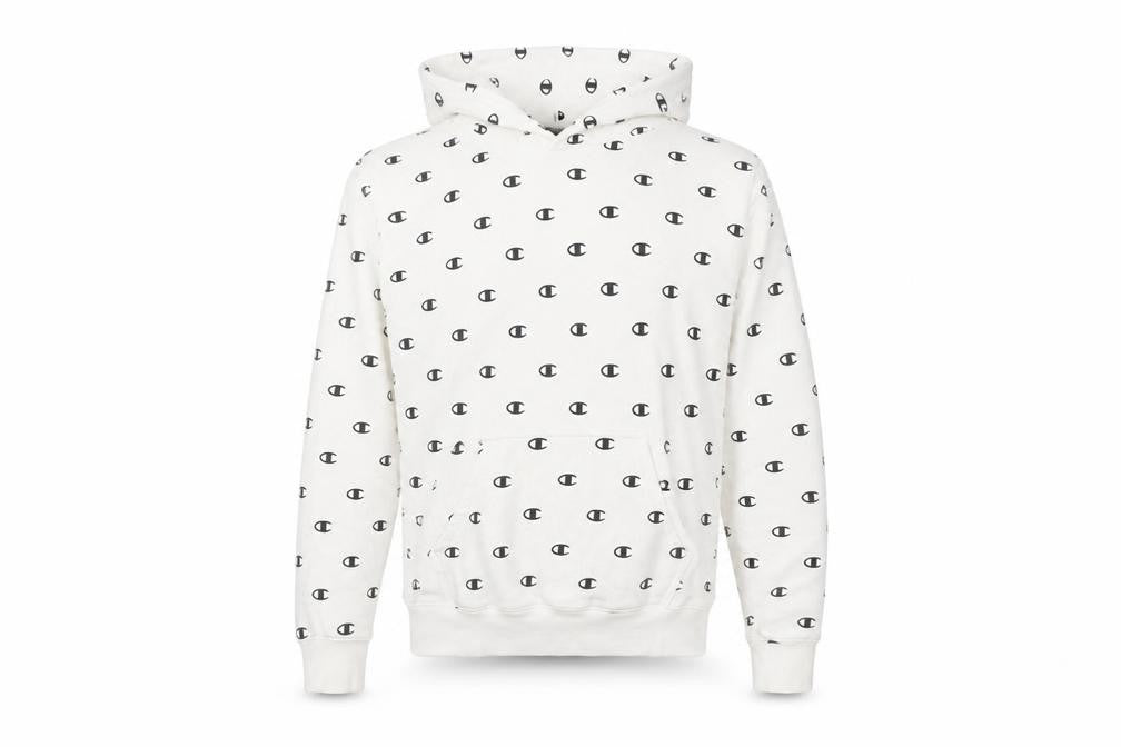 Mens UK S  Champion White Pullover Hoodie