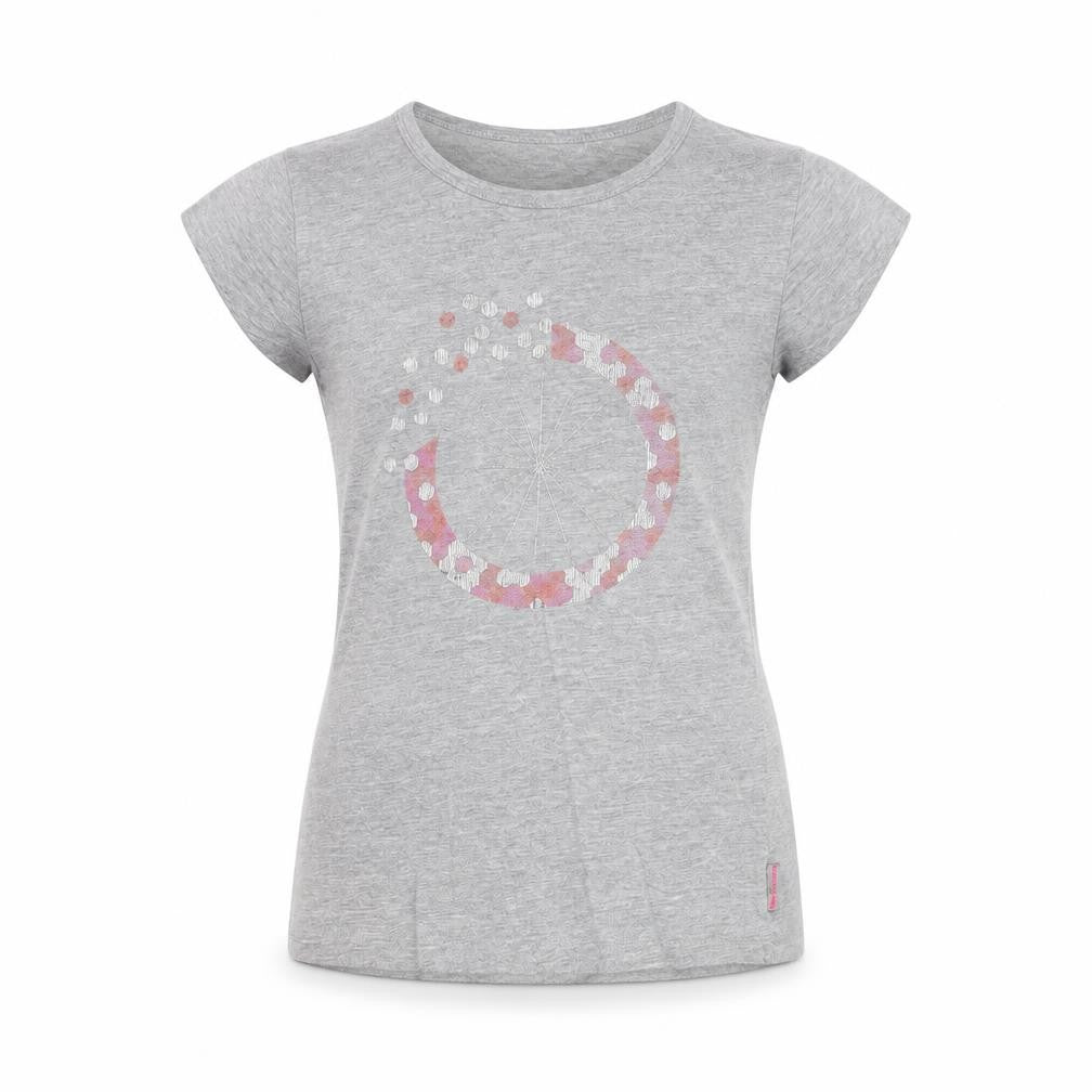 Front view of Trespass girls’ grey t-shirt, short sleeve, 9-10 years