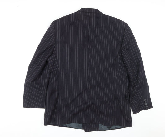 Aquascutum Men's Blue Striped Blazer Jacket, 44S