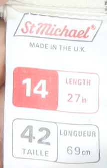 St Michael Women's Brown A-Line Check Skirt, Size 14