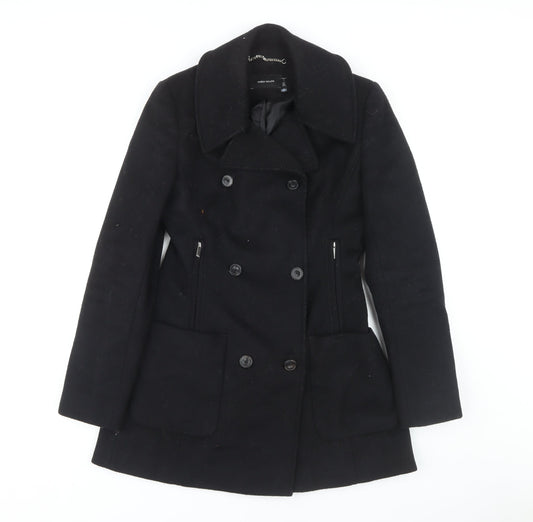 Karen Millen Women's Black Wool Pea Coat Size 8