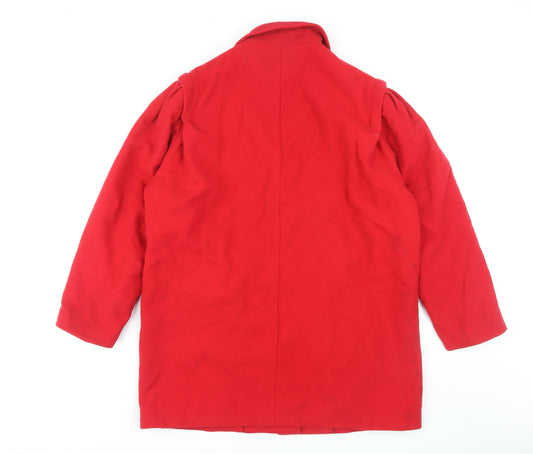 EX Women's Red Wool Mid-Length Coat Size 16