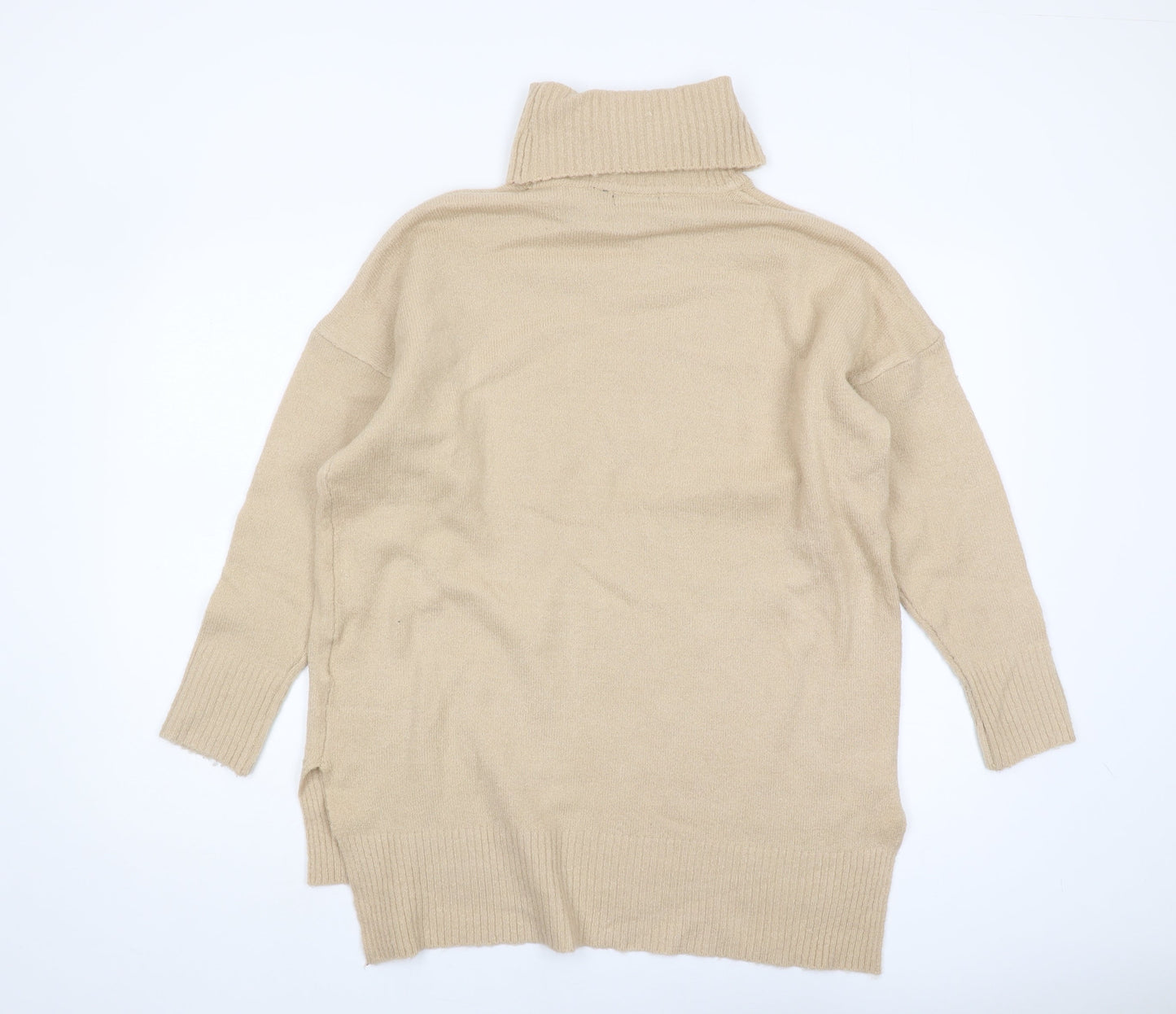 Brave Soul Women's Beige Roll Neck Jumper Size 8