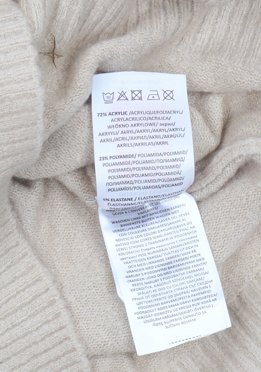 Brave Soul Women's Beige Roll Neck Jumper Size 8