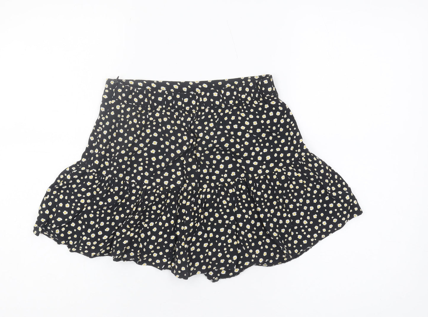 Zara Women's Black Floral XS Short Skirt