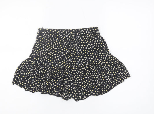 Zara Women's Black Floral XS Short Skirt