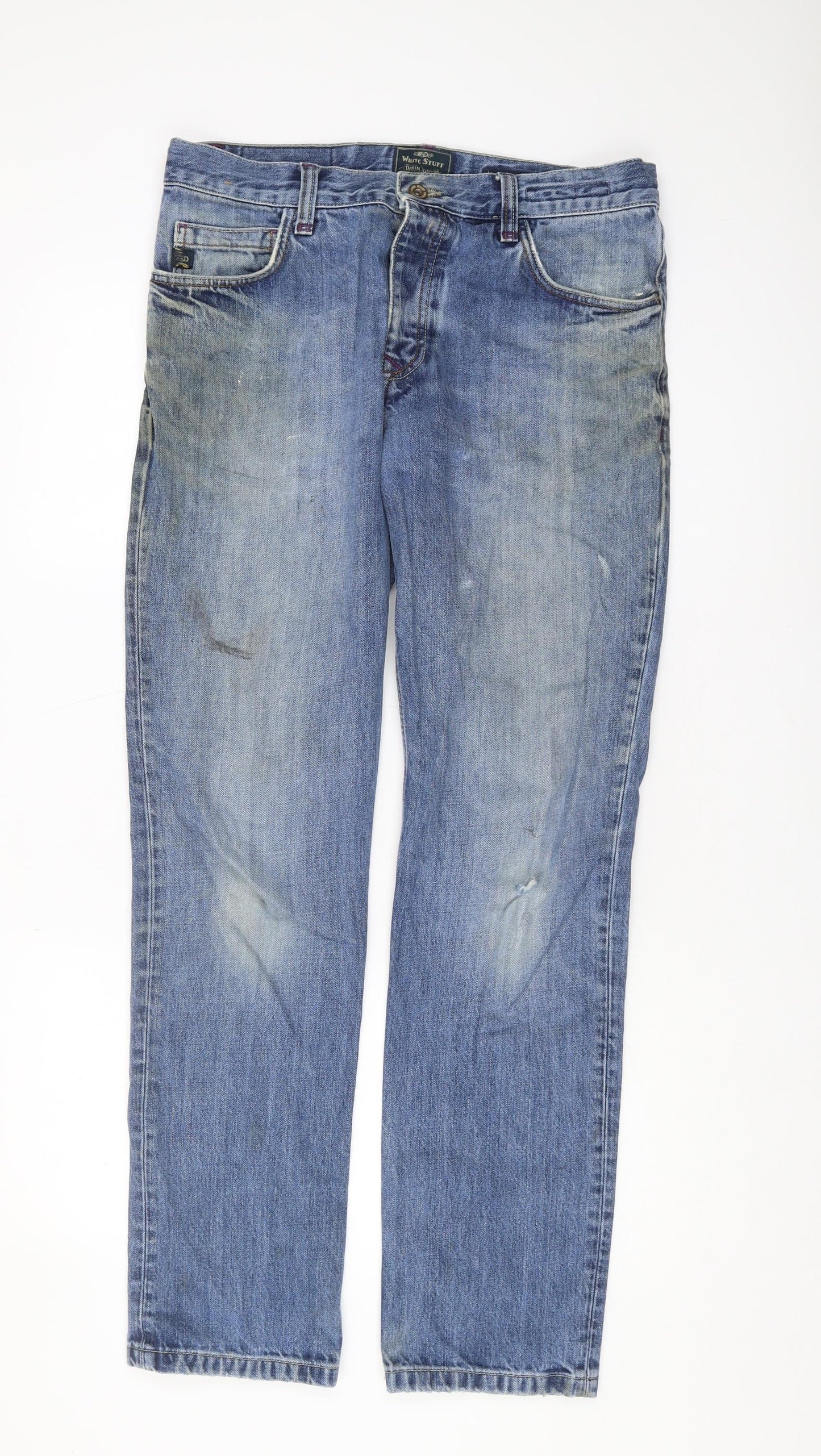 White Stuff Men's Blue Denim Jeans Size 32 Comfortable Fit