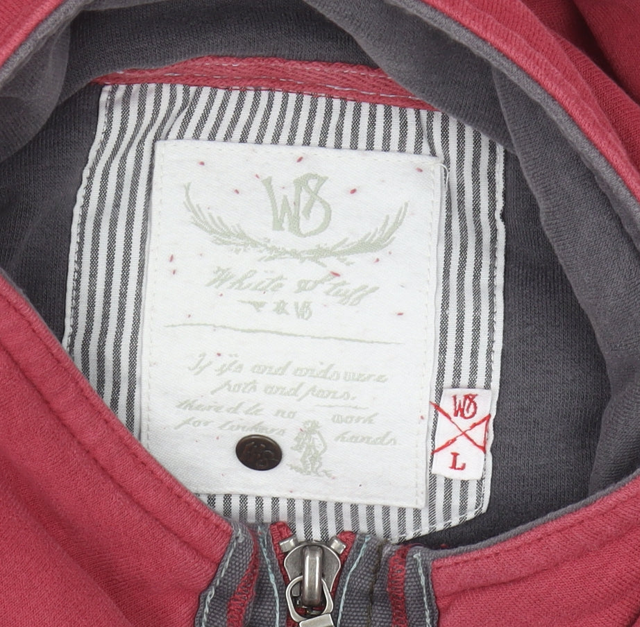 White Stuff Men's Red 1/2 Zip Sweatshirt L