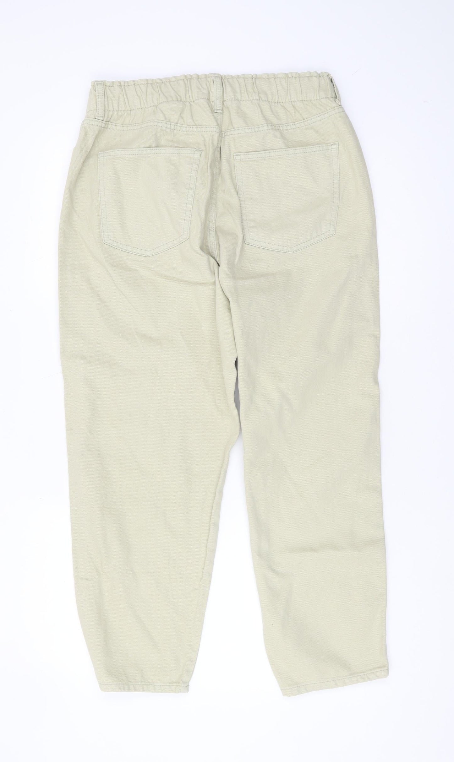 H&M Women's Beige Jeans, Size 14, 5-Pocket Design