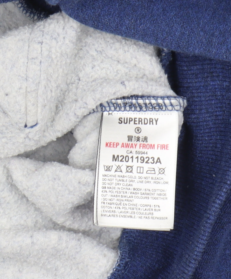 Superdry Men's Blue Pullover Hoodie - Size L
