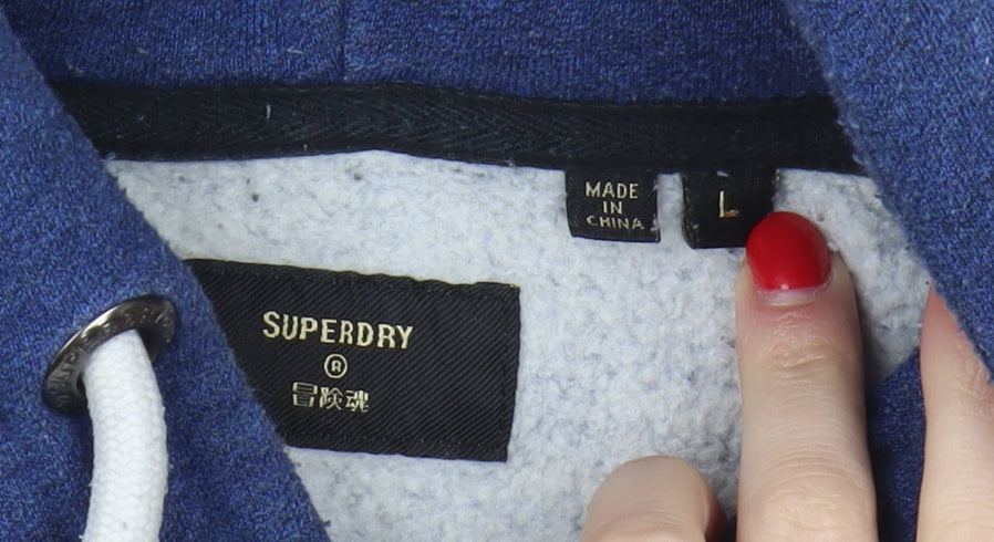 Superdry Men's Blue Pullover Hoodie - Size L
