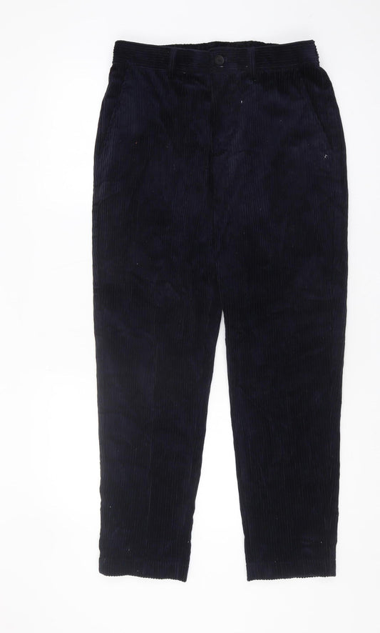 Zara Men's Black Corduroy Trousers, M, Casual Style