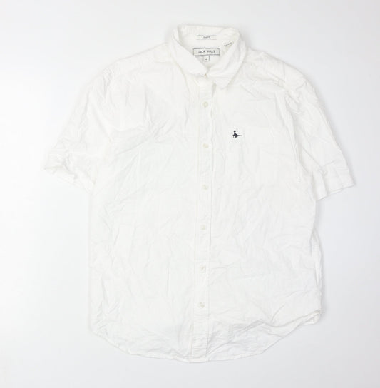 Jack Wills Men's White Shirt M Short Sleeve Casual