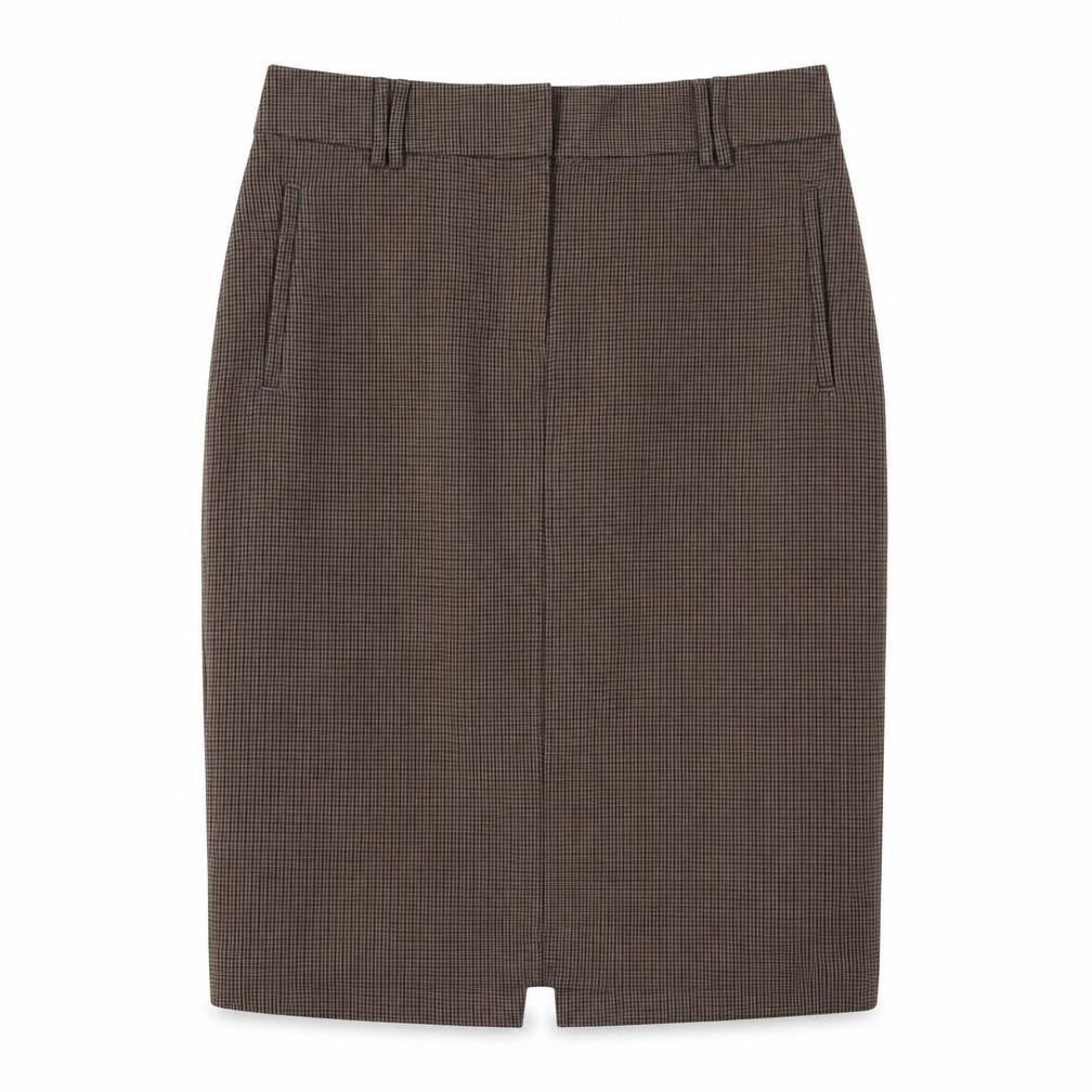 Marks and Spencer Women's Brown Geometric Pencil Skirt