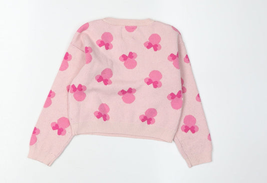 Primark Girls Pink Minnie Mouse Pullover Jumper 5-6 Years