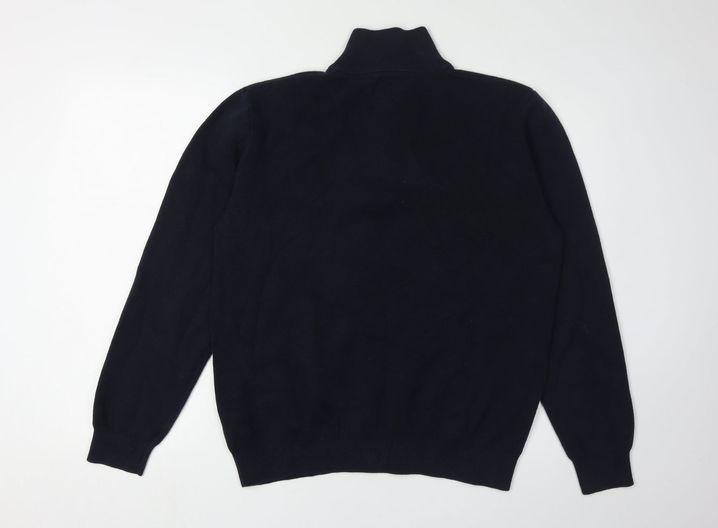 Next Men's Black S Full Zip Jumper High Neck