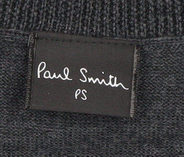 Paul Smith Men's Grey Wool V-Neck Pullover Jumper S