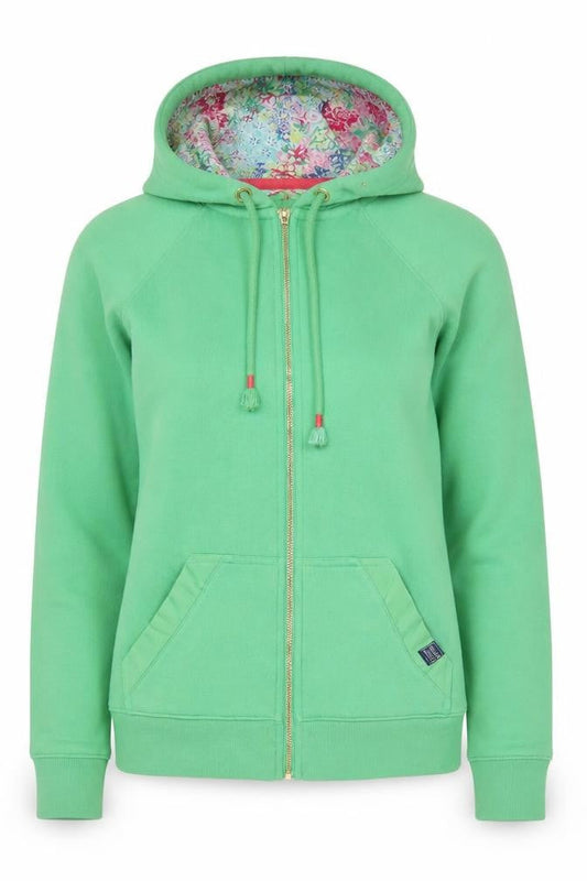 Womens UK 2XS Relaxed Joules Green Full Zip Hoodie