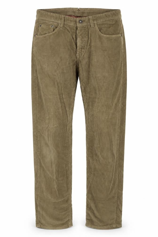 Front view of Massimo Dutti Men's Brown Corduroy Trousers 42