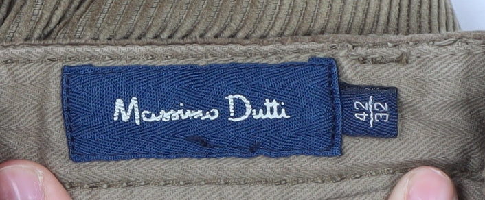 Brand and care label for Massimo Dutti Men's Brown Corduroy Trousers 42