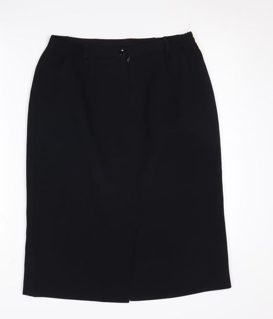 Viyella Women's Black Pencil Skirt Size 12 Lined