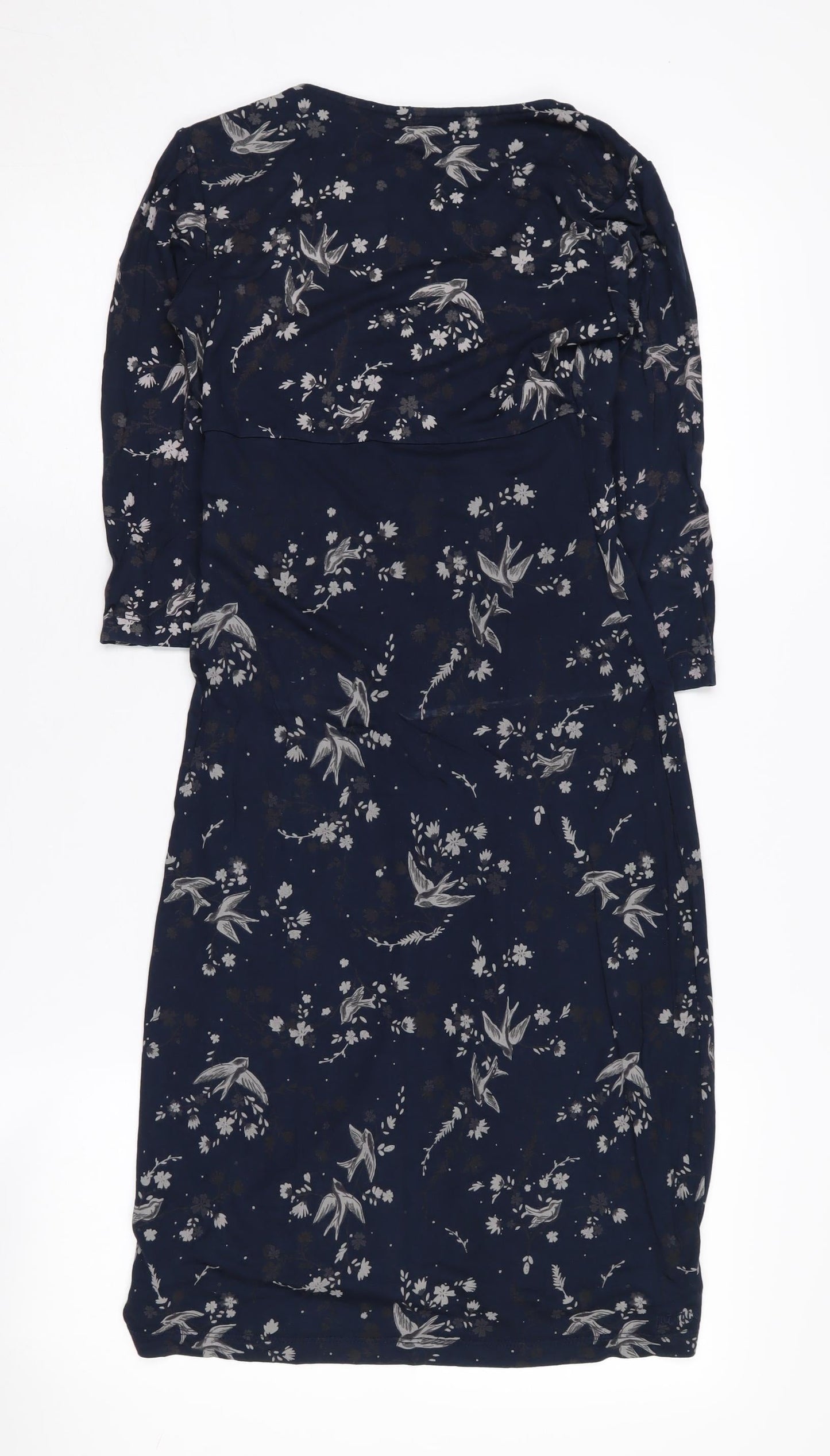 Fat Face Women's Blue Floral Dress, Size 6, Elegant Viscose