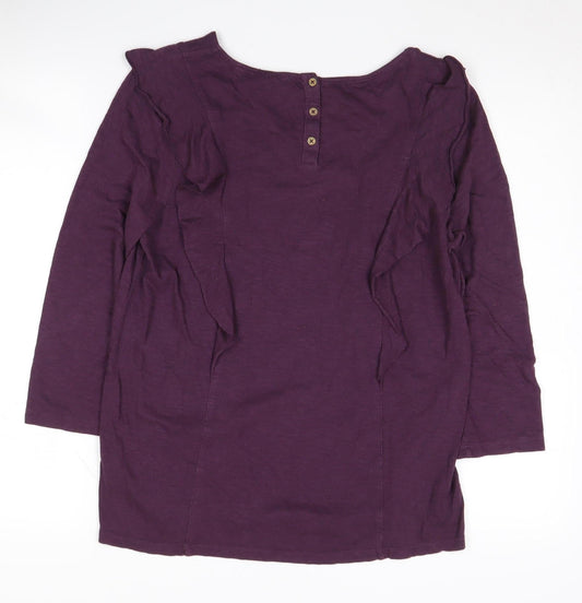 Fat Face Purple 3/4 Sleeve Women's Top Size 12