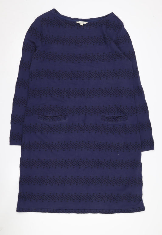White Stuff Women's Blue Cotton Dress, Size 16
