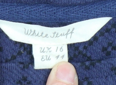 White Stuff Women's Blue Cotton Dress, Size 16