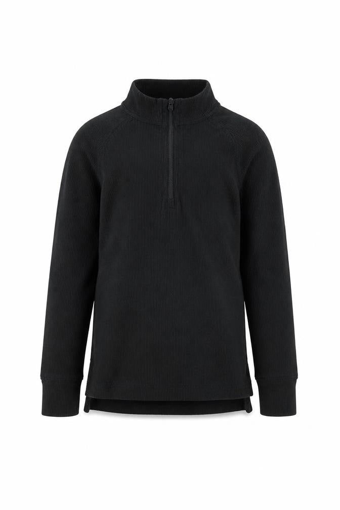 Front view of Trespass boys’ black sweatshirt 2-3 years