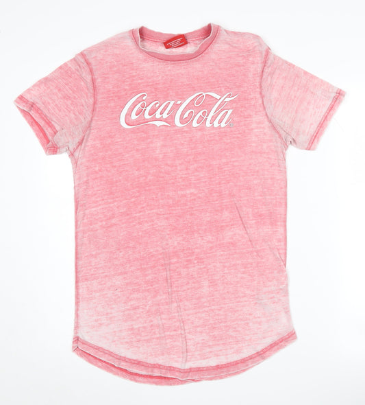Coca-Cola Men's Pink Logo T-Shirt - Size S