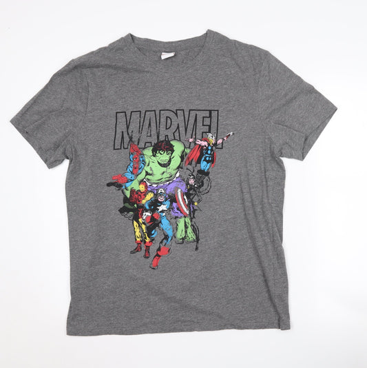 Marvel Men's Grey Avengers Graphic T-Shirt L