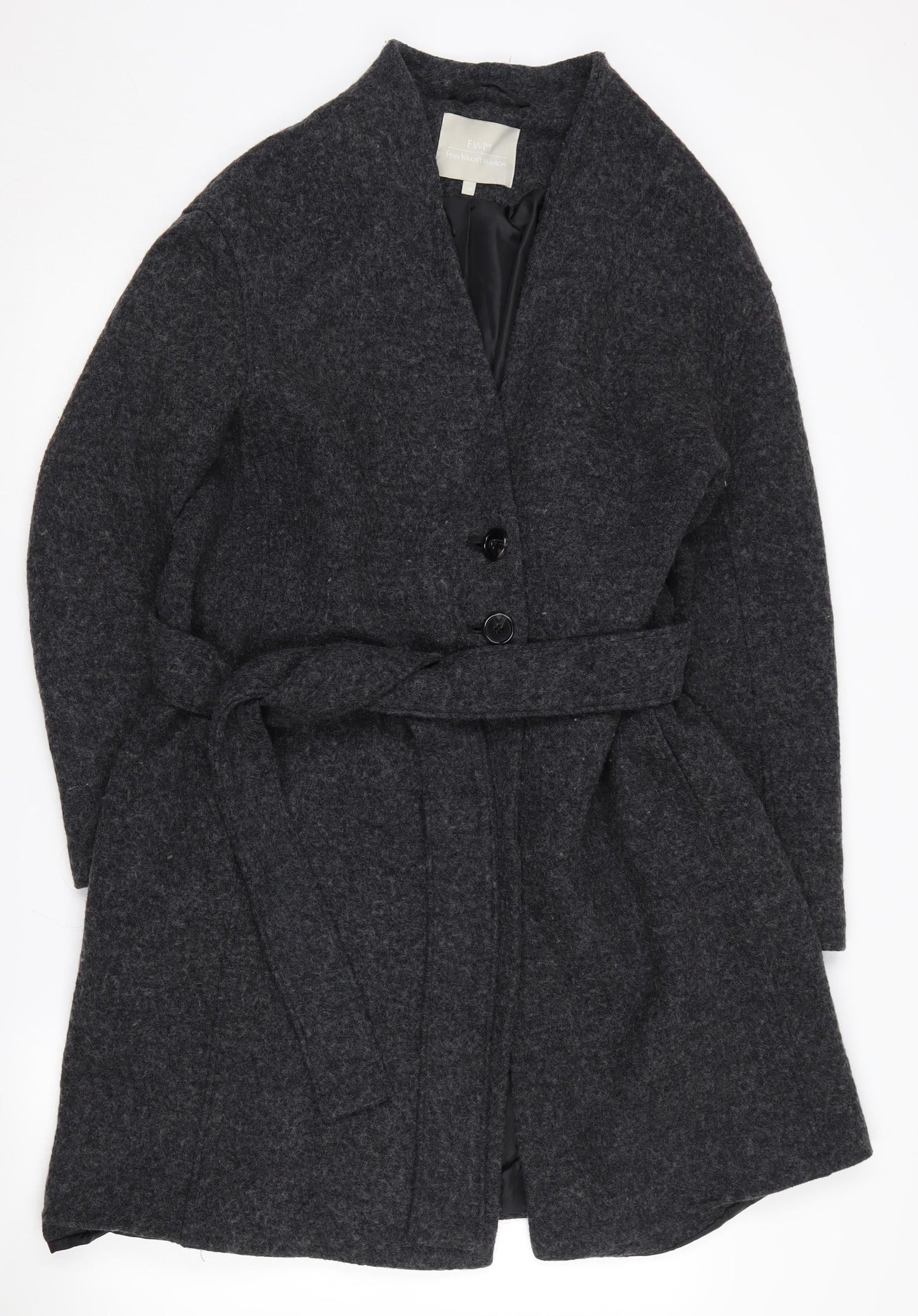 Fenn Wright Manson Grey Women’s Belted Coat Size 18