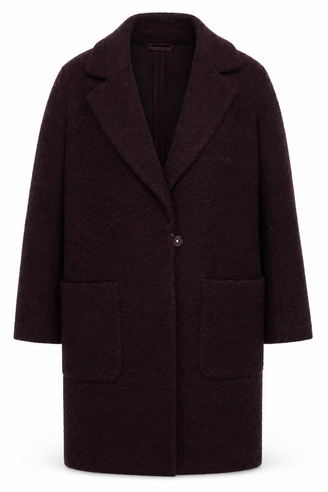 H&M Women's Purple Long Wool Overcoat, Size S, Casual Style