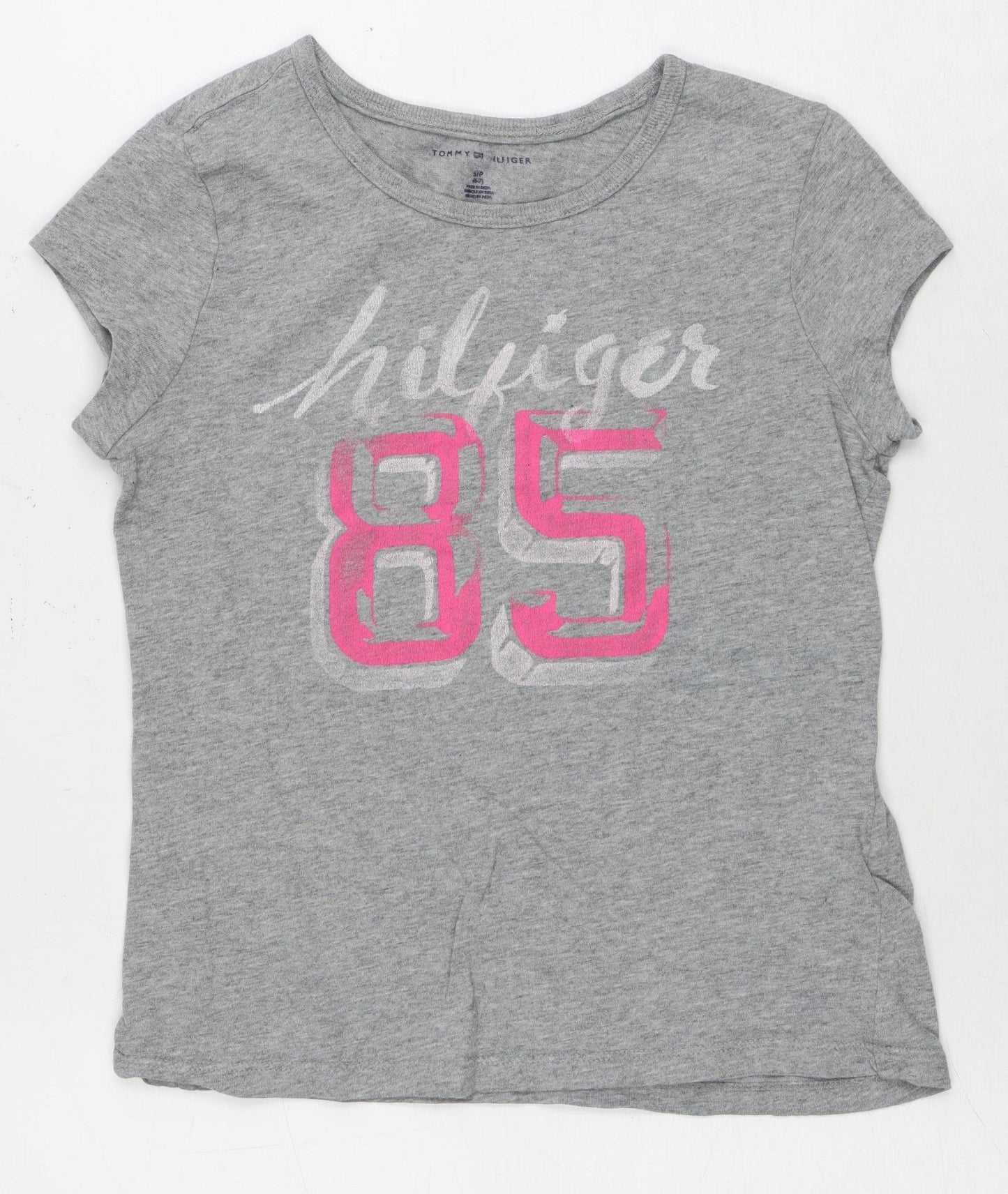 Tommy Hilfiger Girls Grey Graphic T-Shirt M