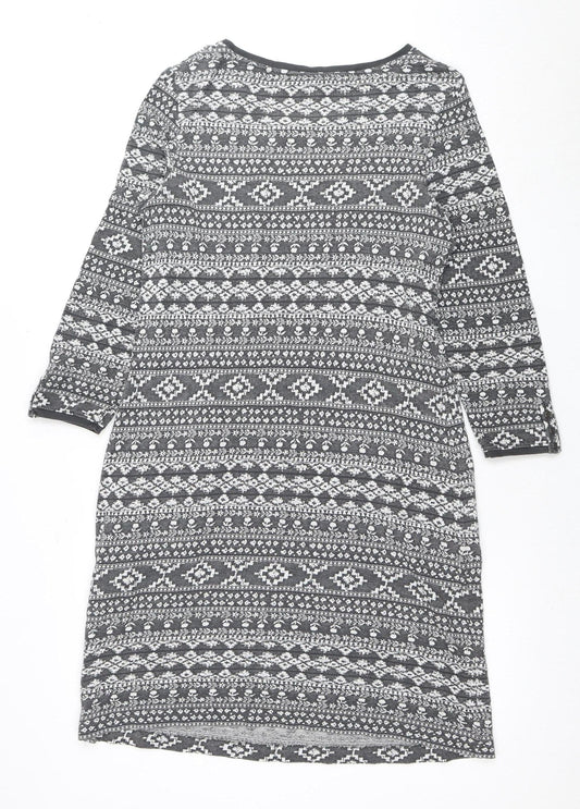 White Stuff Women's Grey Geometric Dress Size 14