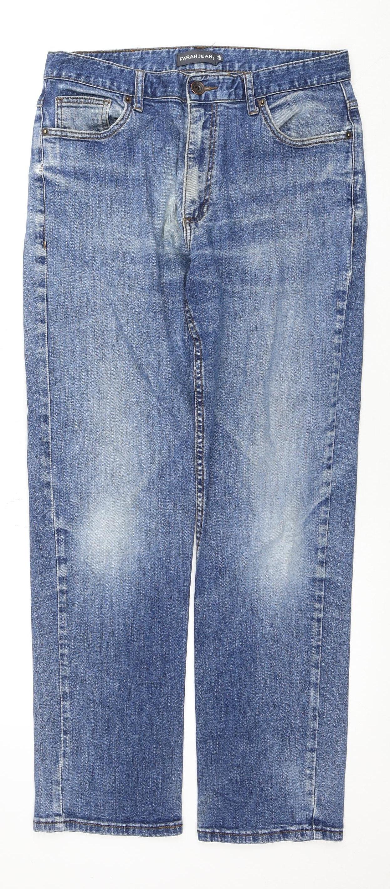 Farah Men's Blue Denim Jeans Size 32x30