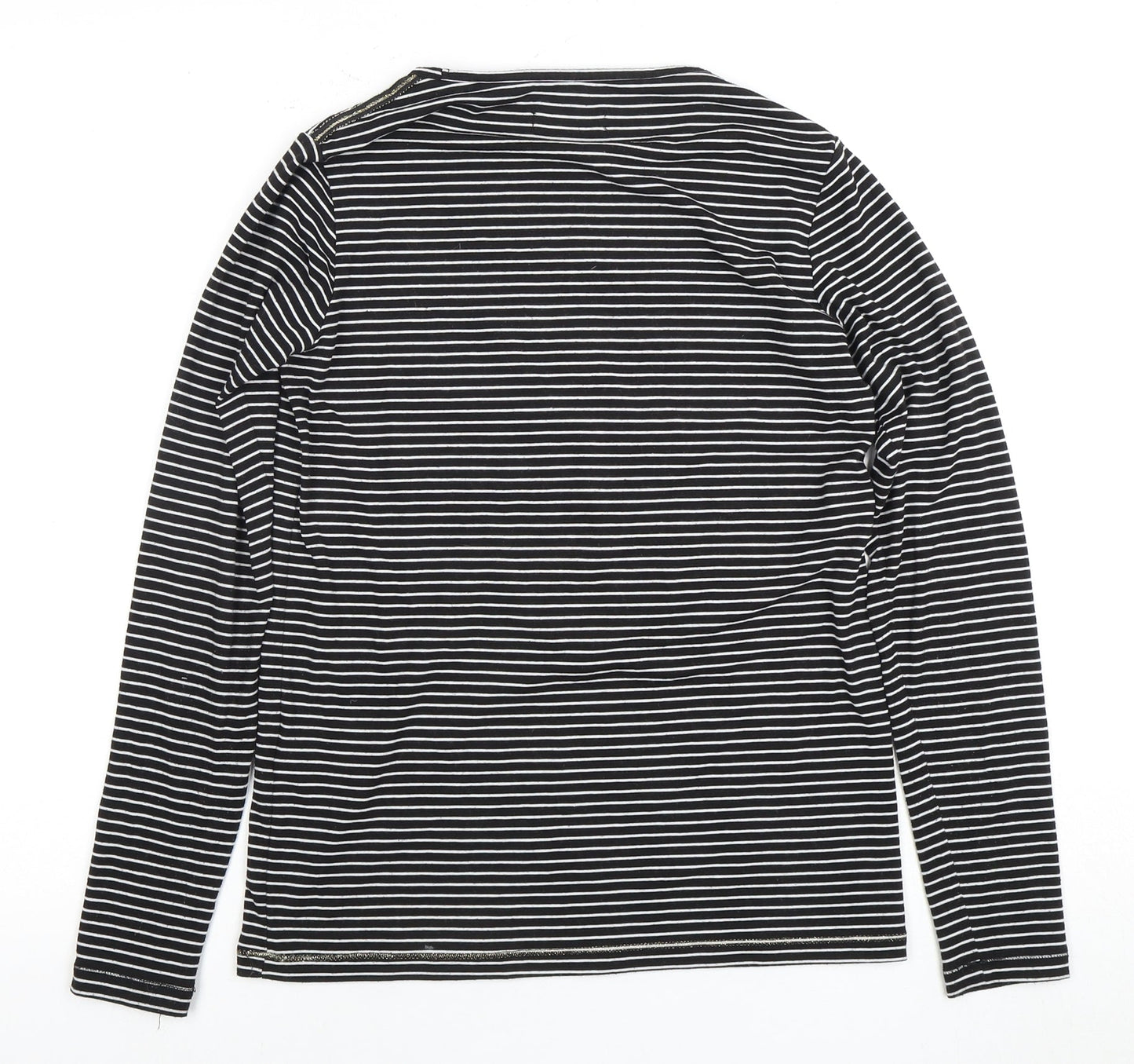 Superdry Women's Striped T-Shirt, UK 8, Black