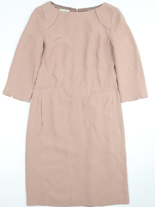 Hobbs London Women's Brown Wool Shift Dress Size 6