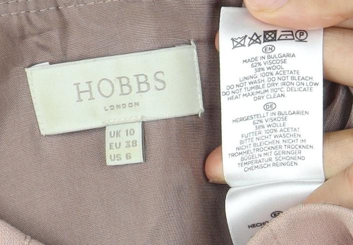 Hobbs London Women's Brown Wool Shift Dress Size 6