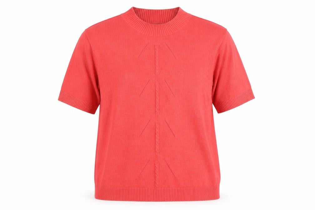 Womens UK Size 12 Eastex Red Acrylic Blend T-Shirt