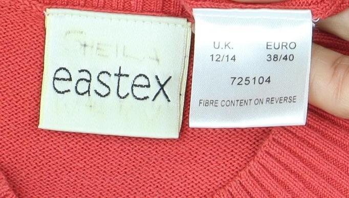 Eastex Women's Red Knit Short Sleeve High Neck Top