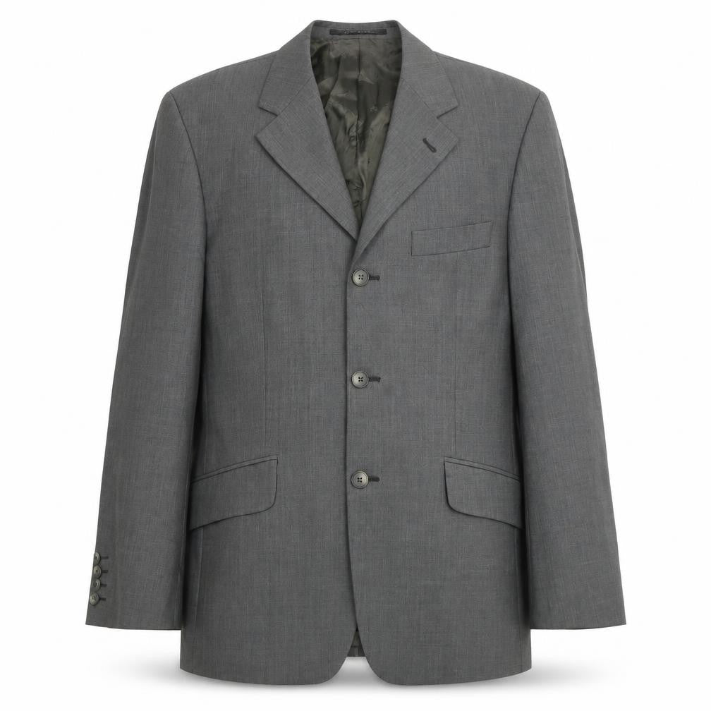 Mens 38 Chest Regular Jeff Banks Grey Three-Button Blazer