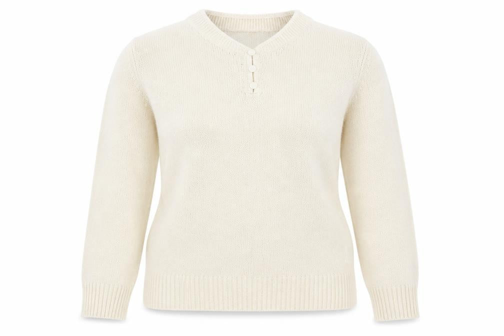 Honor Millburn Women's Ivory Henley Jumper L Casual