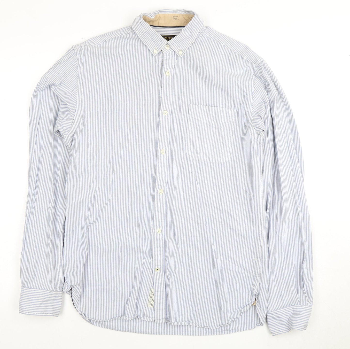 Jack & Jones Men's Blue Striped Medium Dress Shirt