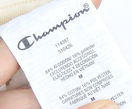 Champion Ivory 1/4 Zip Sweatshirt M Unisex Logo