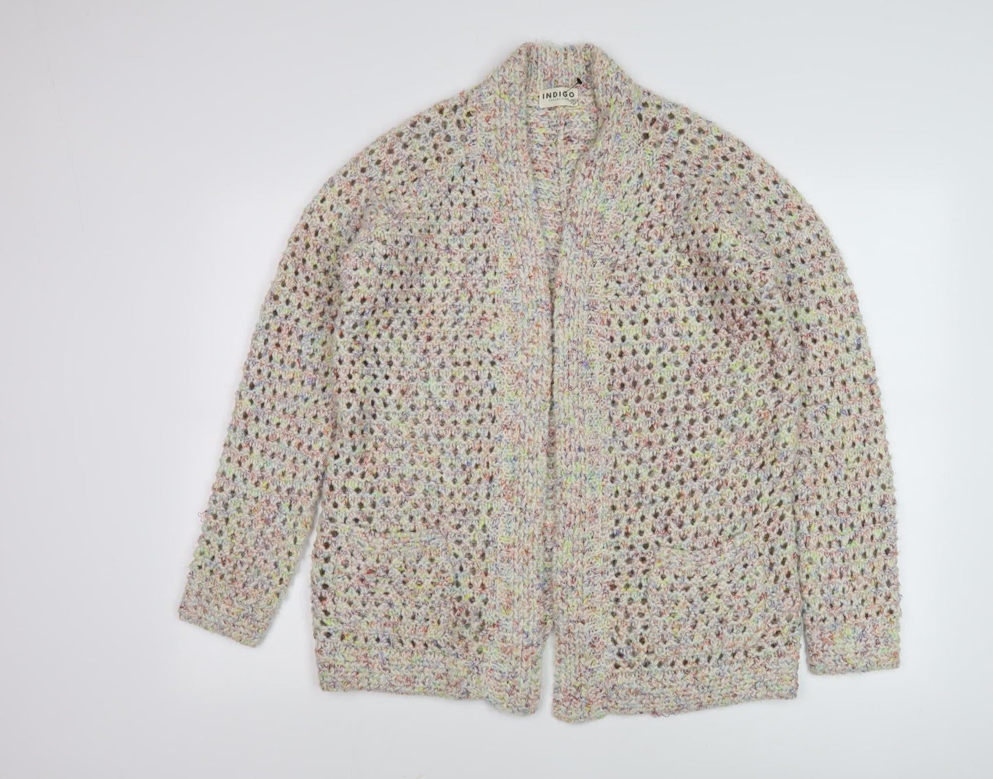 Marks and Spencer Women's Multicoloured Open-Knit Cardigan Size 12