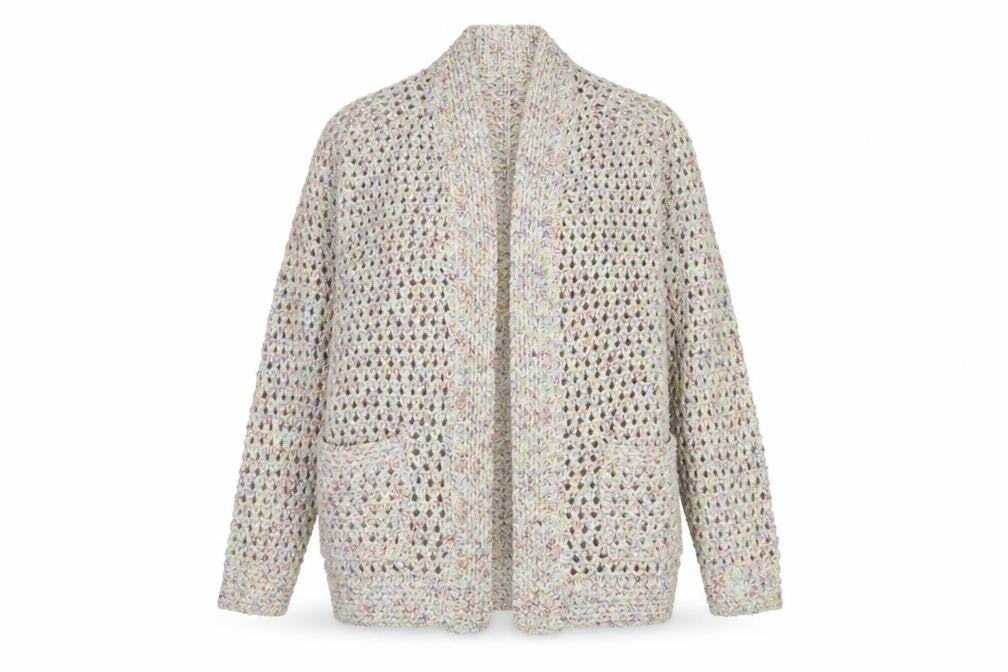 Marks and Spencer Women's Multicoloured Open-Knit Cardigan Size 12